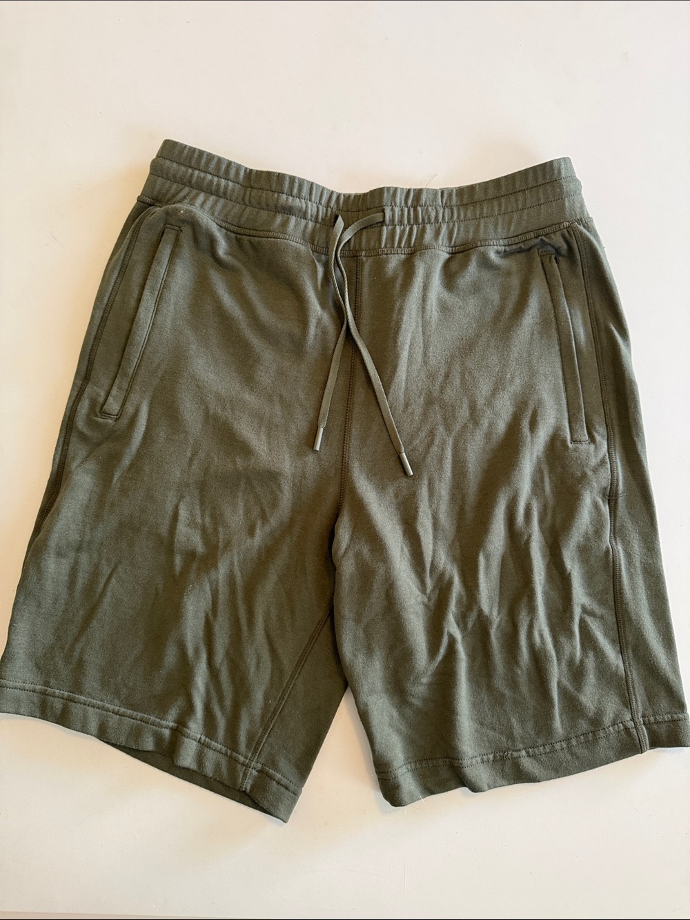 90 Degree By Reflex Olive Green Athletic Drawstring Shorts Mens size S